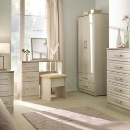 Sevilla Ready Assembled Matt Beige Light Oak Effect 3 Drawer Non-Extendable Medium Dressing Table (H)795mm (W)930mm (D)415mm - thumbnail 4