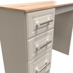 Sevilla Ready Assembled Matt Beige Light Oak Effect 3 Drawer Non-Extendable Medium Dressing Table (H)795mm (W)930mm (D)415mm - thumbnail 3