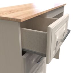 Sevilla Ready Assembled Matt Beige Light Oak Effect 3 Drawer Non-Extendable Medium Dressing Table (H)795mm (W)930mm (D)415mm - thumbnail 6