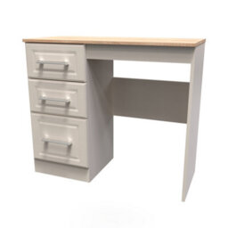 Sevilla Ready Assembled Matt Beige Light Oak Effect 3 Drawer Non-Extendable Medium Dressing Table (H)795mm (W)930mm (D)415mm - thumbnail 1
