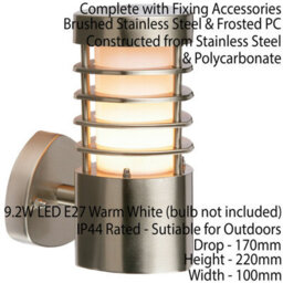 2 Pack Ip44 Outdoor Wall Light Stainless Steel Open Lantern Traditional Porch - thumbnail 3