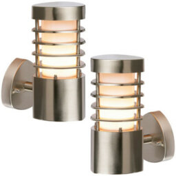 2 Pack Ip44 Outdoor Wall Light Stainless Steel Open Lantern Traditional Porch