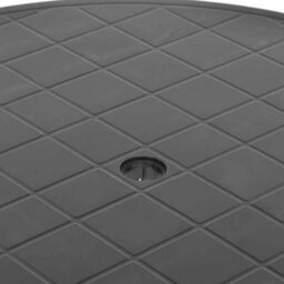 89Cm Outdoor Patio Round Black Anthracite Plastic Garden Dining Table Furniture - thumbnail 6
