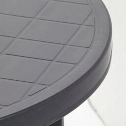 89Cm Outdoor Patio Round Black Anthracite Plastic Garden Dining Table Furniture - thumbnail 4
