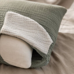 Where Saints Go Ltd Moss Green Muslin Cotton Square Pillowcases Pack Of 2 60 X 60Cm - thumbnail 8