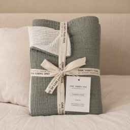 Where Saints Go Ltd Moss Green Muslin Cotton Square Pillowcases Pack Of 2 60 X 60Cm - thumbnail 4