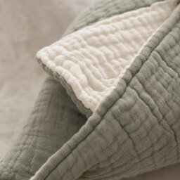 Where Saints Go Ltd Moss Green Muslin Cotton Square Pillowcases Pack Of 2 60 X 60Cm - thumbnail 5
