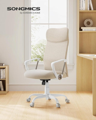 LEDREM Office Chair, Ergonomic Desk Chair, Swivel Chair, Upholstered Seat, Adjustable Height, Tilt Function, 120 Kg Load Capacity - image 1