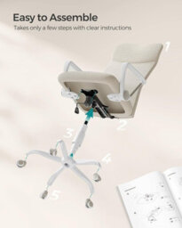 LEDREM Office Chair, Ergonomic Desk Chair, Swivel Chair, Upholstered Seat, Adjustable Height, Tilt Function, 120 Kg Load Capacity - thumbnail 4