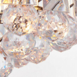 Flush Ceiling Mount Light Chrome & Acrylic 2X Lamp Bulb Classic Hanging Fitting - thumbnail 4