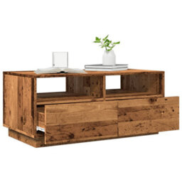 Berkfield Coffee Table With Led Lights Old Wood 90X49X40 Cm - thumbnail 6