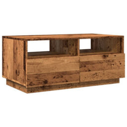 Berkfield Coffee Table With Led Lights Old Wood 90X49X40 Cm - thumbnail 3