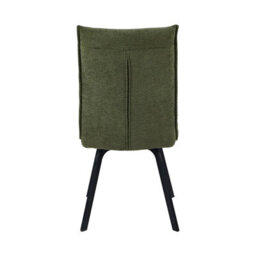 Hadley Green Chenille Dining Chair - Black Metal Legs - thumbnail 4