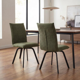 Hadley Green Chenille Dining Chair - Black Metal Legs