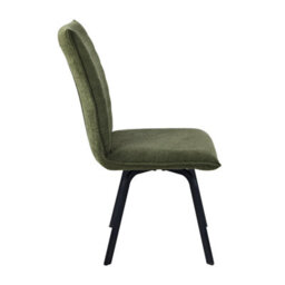 Hadley Green Chenille Dining Chair - Black Metal Legs - thumbnail 2