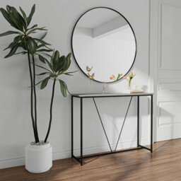 Urbn-Living Urbnliving 100Cm Width Ash Grey Wooden Console Table Living Room Slim Display Shelf Hallway Entryway Furniture - thumbnail 4