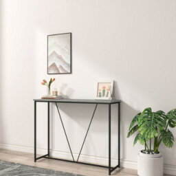 Urbn-Living Urbnliving 100Cm Width Ash Grey Wooden Console Table Living Room Slim Display Shelf Hallway Entryway Furniture - thumbnail 3