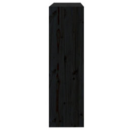 Berkfield Book Cabinet/room Divider Black 80X30X103.5 Cm Solid Wood Pine - thumbnail 6