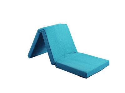 Mattress Guru Folding Z Bed Mattress, Tri Folding Guest Bed, Lightweight, Space Saving, Futon Mattress, Turquoise Blue - image 1