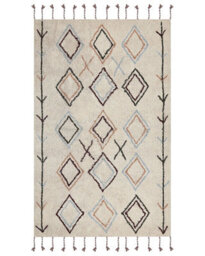 Wyld And Coco Hand-Tufted Cotton Area Rug 160 X 230 Cm Multicolour Geometric With Tassels - thumbnail 1