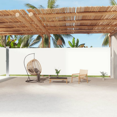 Walplus Retractable Side Awning Garden Sun Shade Canopy Gazebo For Back Door, Porch, Patio Cream 220X1200 Cm - image 1