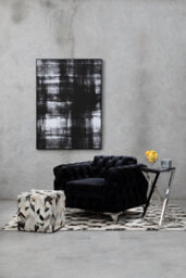 Orsina Quilted Chesterfield Chair,black Velvet Upholster Ocassional Chair,silver Finish Lounge Chair,patio Armchair - thumbnail 2