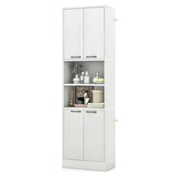 Buffet Server Cabinet Tall Kitchen Storage Sideboard With Shelves - thumbnail 1