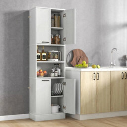 Buffet Server Cabinet Tall Kitchen Storage Sideboard With Shelves - thumbnail 3