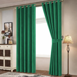 Bedlooms Emerald Green Crushed Velvet Curtains Blackout Thermal Insulated Eyelet Curtain (Pair) 66 X 72 Inches With Tie Back Two - thumbnail 9