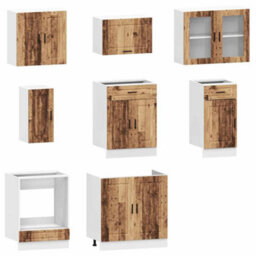 Berkfield 8 Piece Kitchen Cabinet Set Kalmar Old Wood Engineered Wood - thumbnail 4