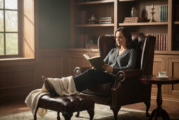 Chesterfield Flat Wing Chair + Footstool Antique Rust Leather In Mallory Style - thumbnail 2