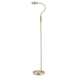 Happy Homewares Modern Antique Brass Task Floor Lamp With Led Halo Ring And Cct Dimmer - thumbnail 1