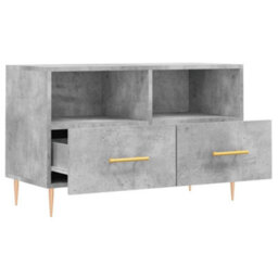 Berkfield Sturdy Tv Cabinet Concrete Grey 80X36X50 Cm Engineered Wood - thumbnail 6