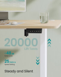 Vasagle Electric Standing Desk, Height Adjustable Desk, 160 X 70 Cm, Continuous Adjustment, Spliced Desktop, 4 Memory Heights - thumbnail 3
