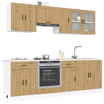 Berkfield 8 Piece Kitchen Cabinet Set Kalmar Artisan Oak Engineered Wood - image 1