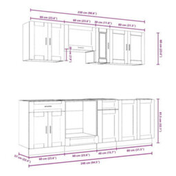 Berkfield 8 Piece Kitchen Cabinet Set Kalmar Artisan Oak Engineered Wood - thumbnail 9