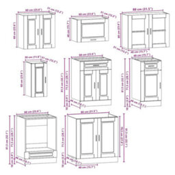 Berkfield 8 Piece Kitchen Cabinet Set Kalmar Artisan Oak Engineered Wood - thumbnail 8