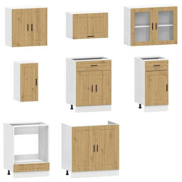 Berkfield 8 Piece Kitchen Cabinet Set Kalmar Artisan Oak Engineered Wood - thumbnail 4
