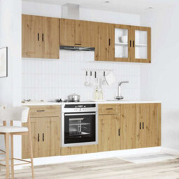 Berkfield 8 Piece Kitchen Cabinet Set Kalmar Artisan Oak Engineered Wood - thumbnail 3
