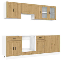 Berkfield 8 Piece Kitchen Cabinet Set Kalmar Artisan Oak Engineered Wood - thumbnail 2