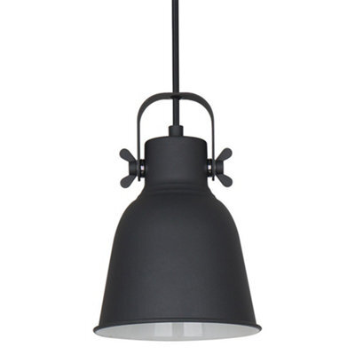 Luminosa Lighting Luminosa Scandinavian Hanging Pendant White, Black 1 Light  With Black, White Shade, E27 - image 1