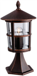Luminosa Lighting Luminosa Stratford 1 Light Outdoor Lantern Pillar Bronze Ip44, E27