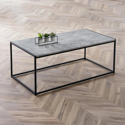 Julian Bowen Staten Concrete Coffee Table - Concrete And Black - image 1