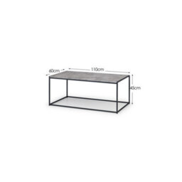 Julian Bowen Staten Concrete Coffee Table - Concrete And Black - thumbnail 6