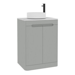 Royal Bathrooms Venice 600mm Dove Grey Freestanding Vanity Unit 2 Door With Carrara White Undrilled Worktop & Without Basin - thumbnail 7