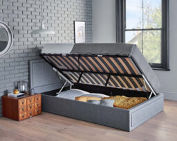 Home Treats Side Lifting Ottoman Bed Frame Double With Pocket Sprung & Memory Foam Mattress - thumbnail 1