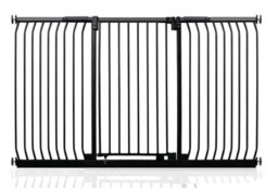 Safetots Extra Tall Elite Safety Gate, 197Cm - 206Cm, Matt Black, Extra Tall 96.8Cm In Height, Pressure Fit Stair Gate - thumbnail 1