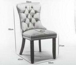 HomeTouch Taylor Set Of 2 Beige Lux Velvet Kitchen Dining Chairs With Pull Knocker Ring - thumbnail 9