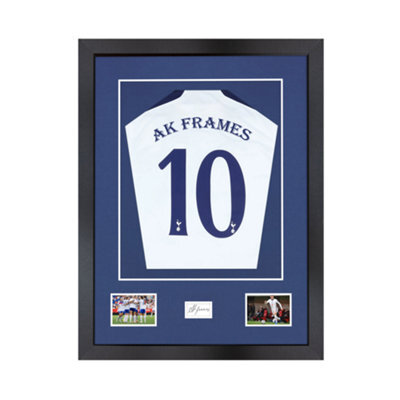 "AK Frames 77.5X58.5Cm Matte Black Shirt Frame With Blue Mount -49X42.5Cm Shirt Window -5X.3.5"" Photos - 7.5X4.5Cm Name Plate" - image 1