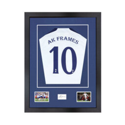 "AK Frames 77.5X58.5Cm Matte Black Shirt Frame With Blue Mount -49X42.5Cm Shirt Window -5X.3.5"" Photos - 7.5X4.5Cm Name Plate" - thumbnail 1